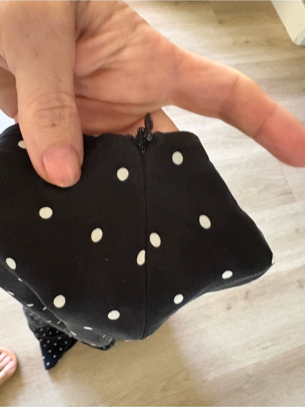 Zara Black Maxi Skirt with White Polka Dots - Picture 5 of 6